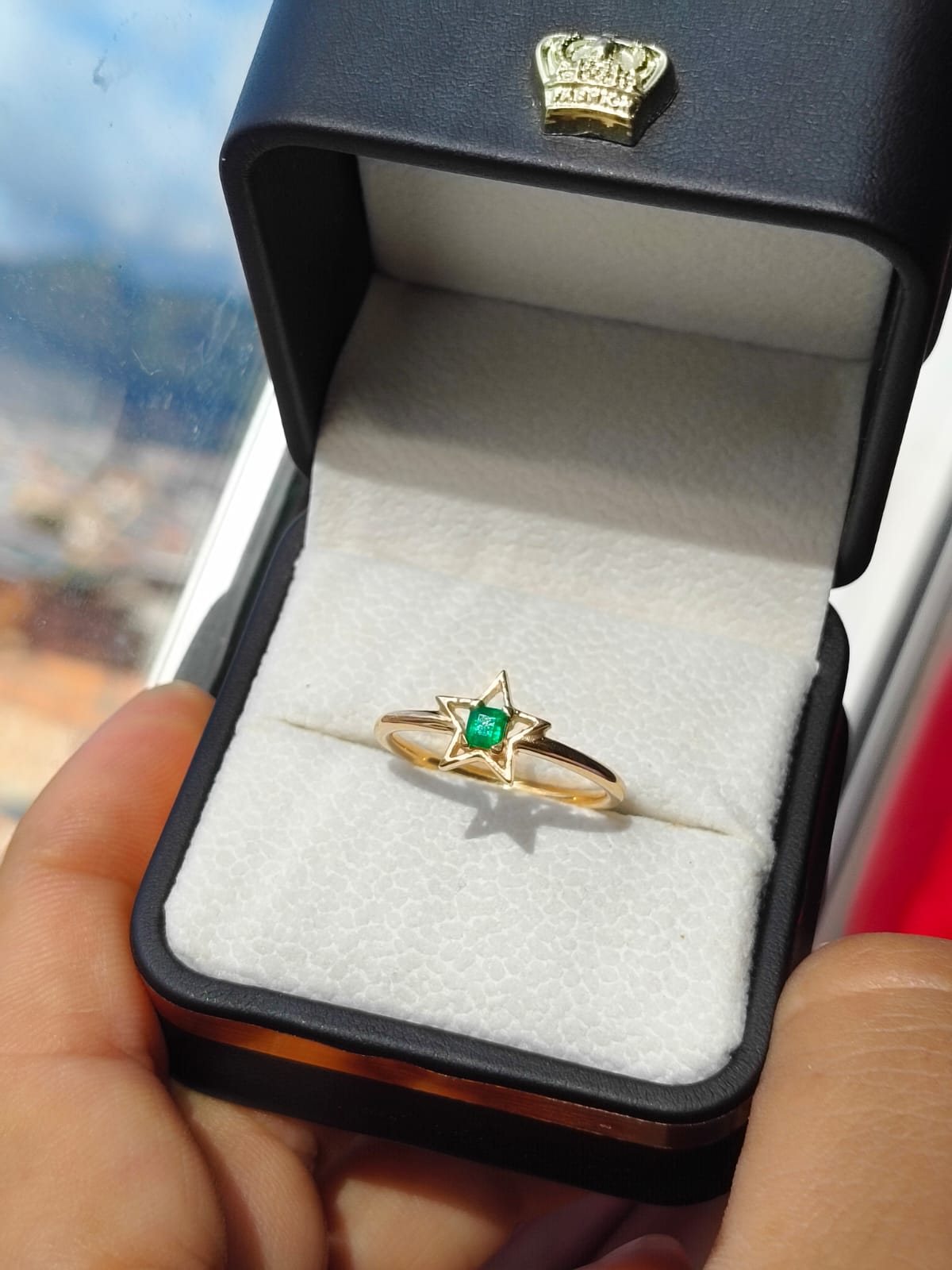 🌿Anillo Horizonte Esmeralda – Esmeralda Colombiana Oro 18k