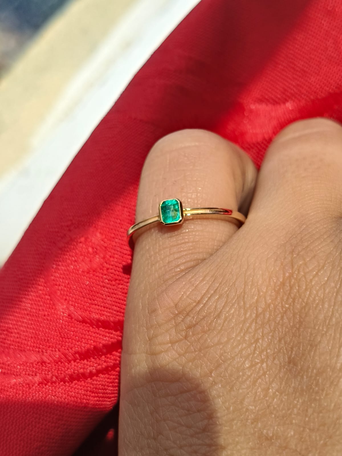 🌿Anillo Trigal Esmeralda – Esmeralda Colombiana Oro 18k