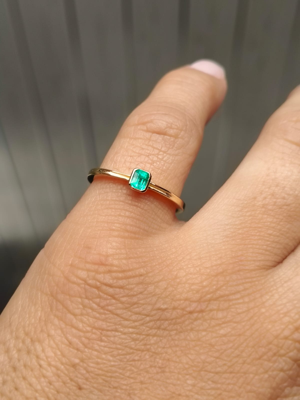 🌿Anillo Trigal Esmeralda – Esmeralda Colombiana Oro 18k