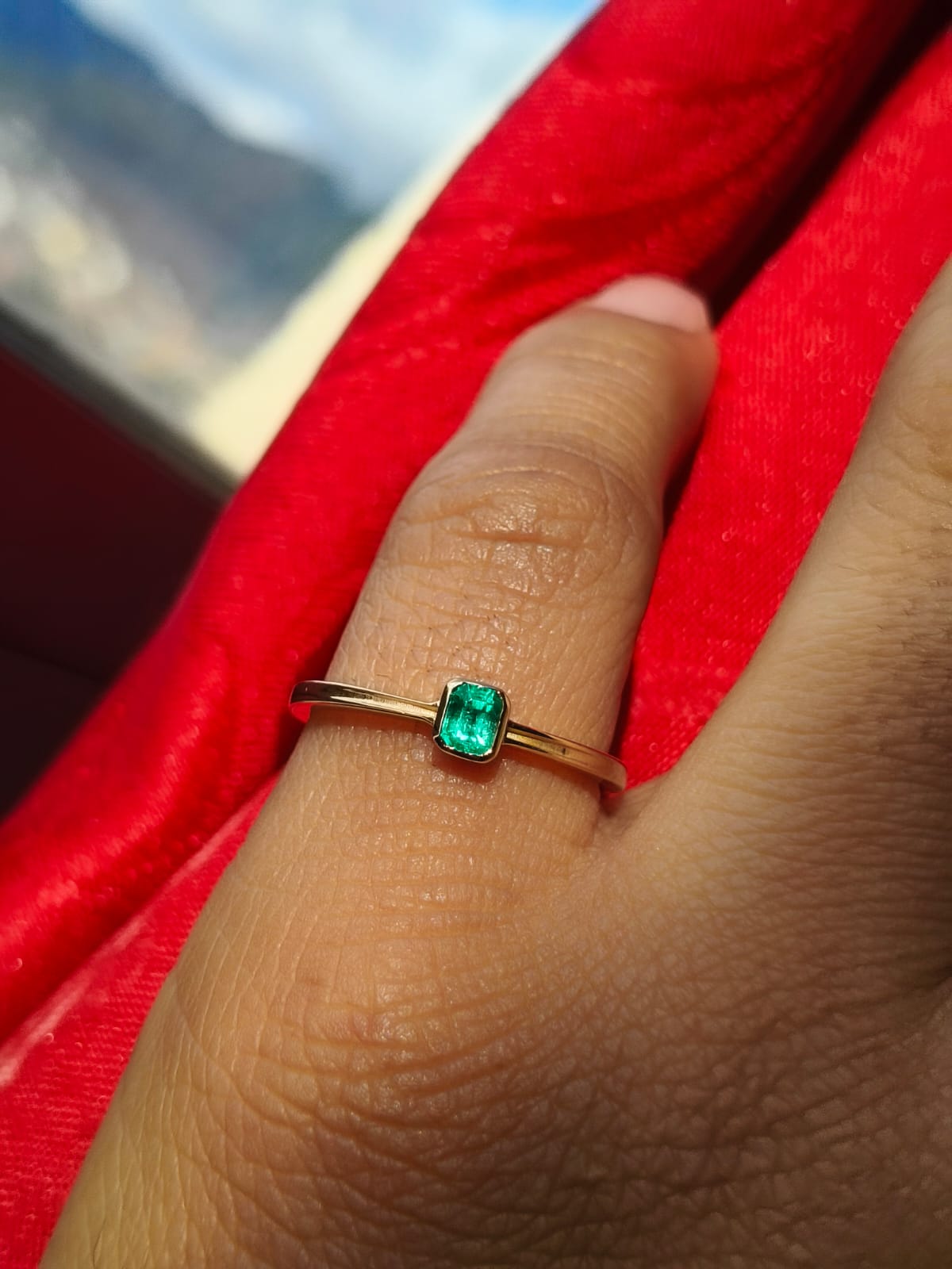 🌿Anillo Trigal Esmeralda – Esmeralda Colombiana Oro 18k