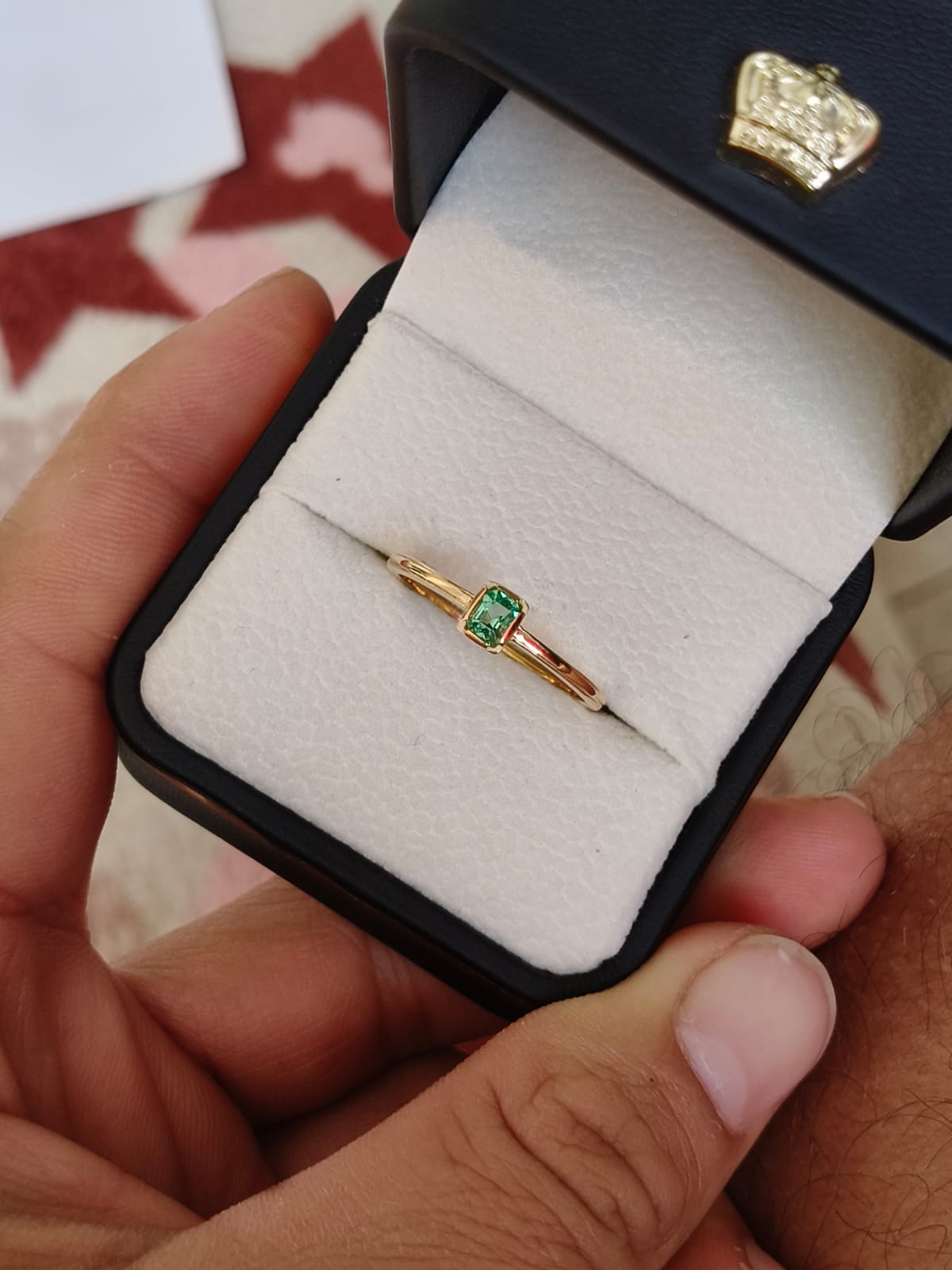 🌿Anillo Dama de Esmeralda – Esmeralda Colombiana Oro 18k
