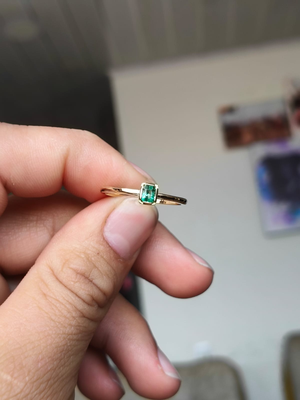 🌿Anillo Dama de Esmeralda – Esmeralda Colombiana Oro 18k