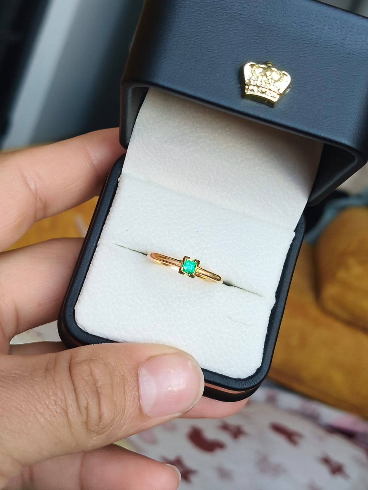🌿Anillo Majestuosidad – Esmeralda Colombiana Oro 18k