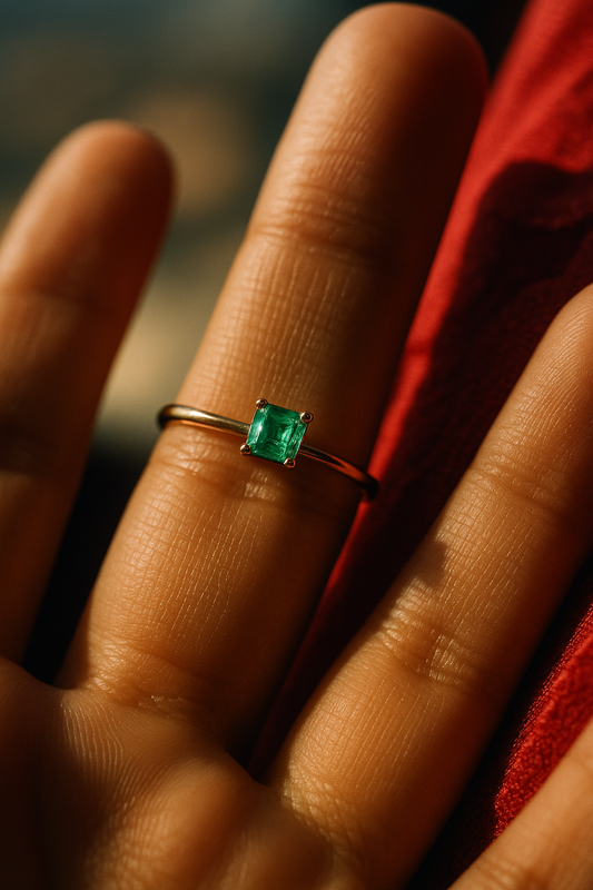 🌿Anillo Esmeralda Colombiana Oro 18k – Sueño Elegante