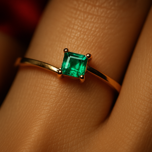 🌿Anillo Serenidad – Esmeralda Colombiana Oro 18k