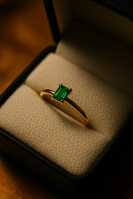 🌿Anillo Clásico Boyacá – Esmeralda Colombiana Oro 18k