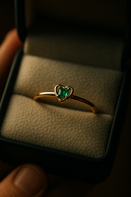 🌿Anillo de Esmeralda Colombiana Romántico en Oro 18k – Hecho a Mano en Colombia