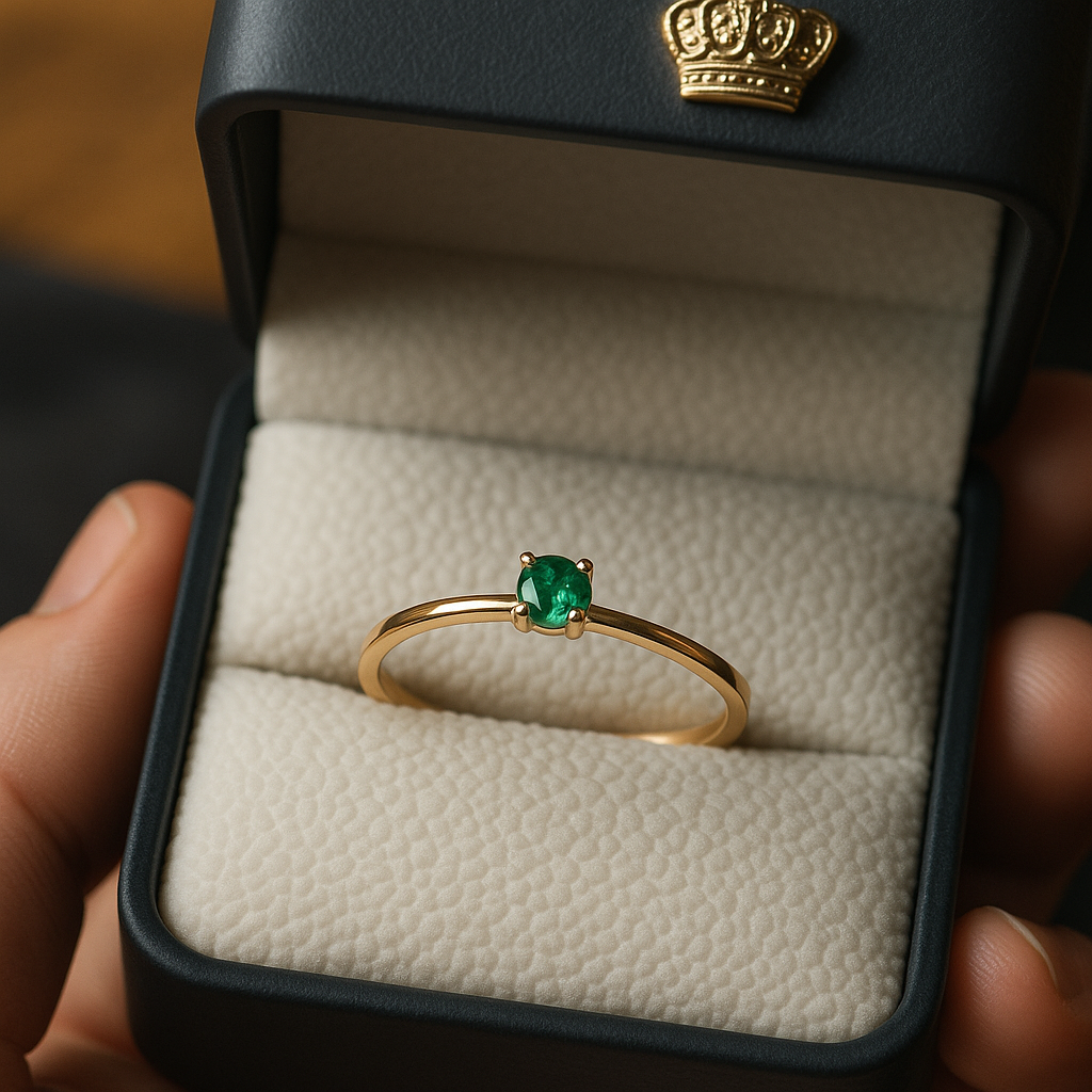 🌿 Anillo de Esmeralda Colombiana en Oro de 18k