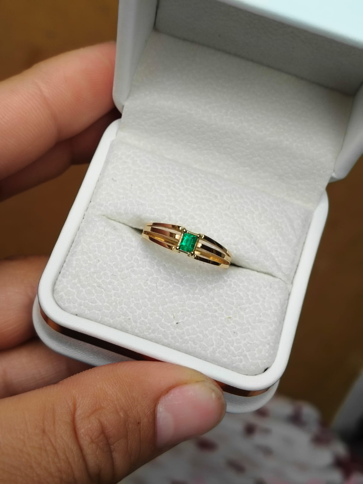🌿Anillo Jardín Esmeralda – Esmeralda Colombiana Oro 18k