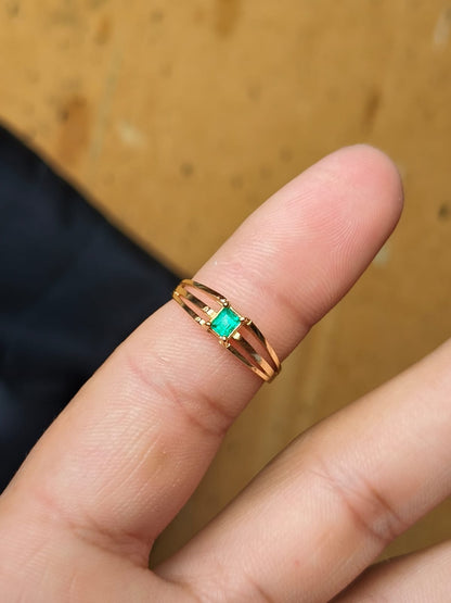 🌿Anillo Jardín Esmeralda – Esmeralda Colombiana Oro 18k