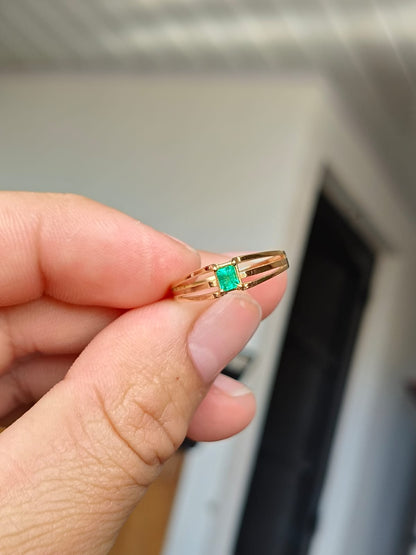 🌿Anillo Jardín Esmeralda – Esmeralda Colombiana Oro 18k