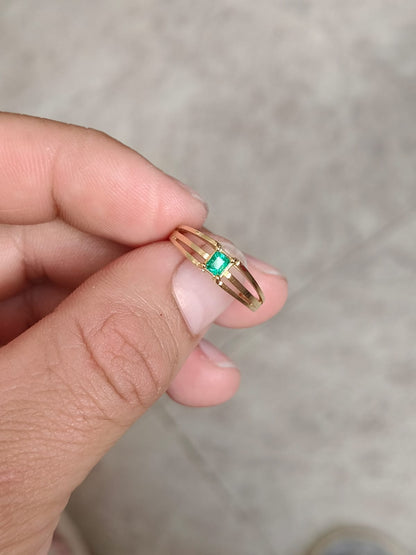 🌿Anillo Jardín Esmeralda – Esmeralda Colombiana Oro 18k