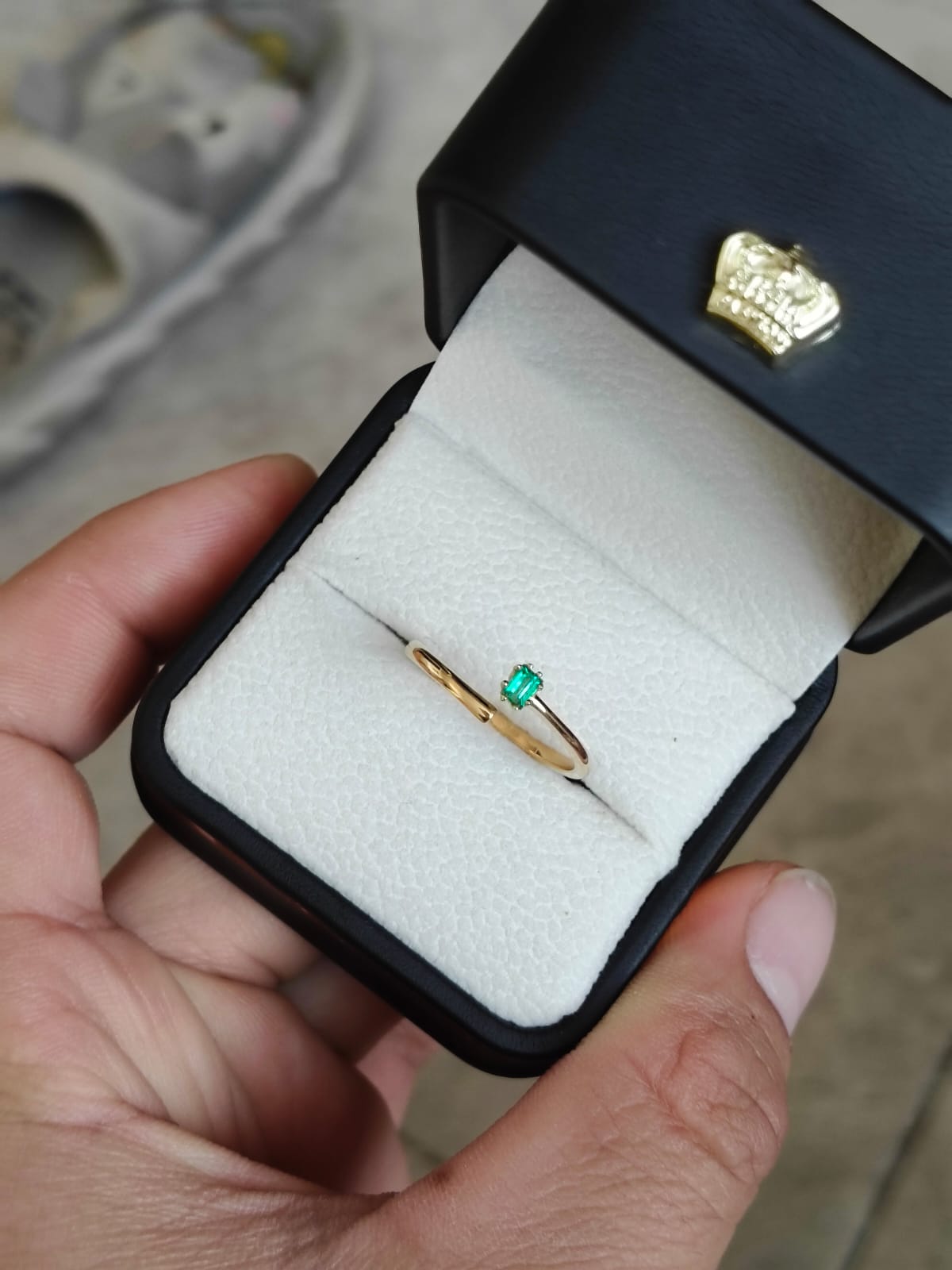 🌿Anillo Aroma de Boyacá – Esmeralda Colombiana Oro 18k