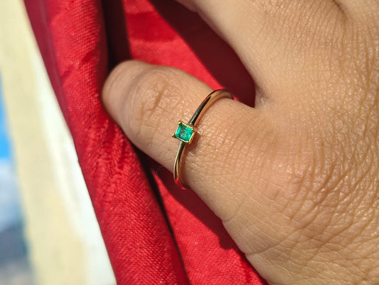 🌿Anillo Esmeralda Colombiana Oro 18k – Sueño Elegante