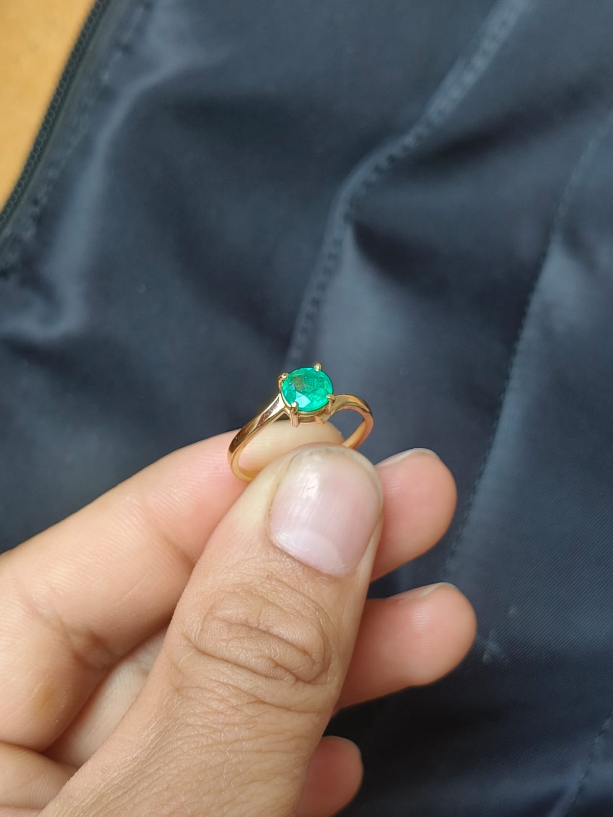 🌿Anillo Esmeralda Colombiana Oro 18k Delicado y Moderno