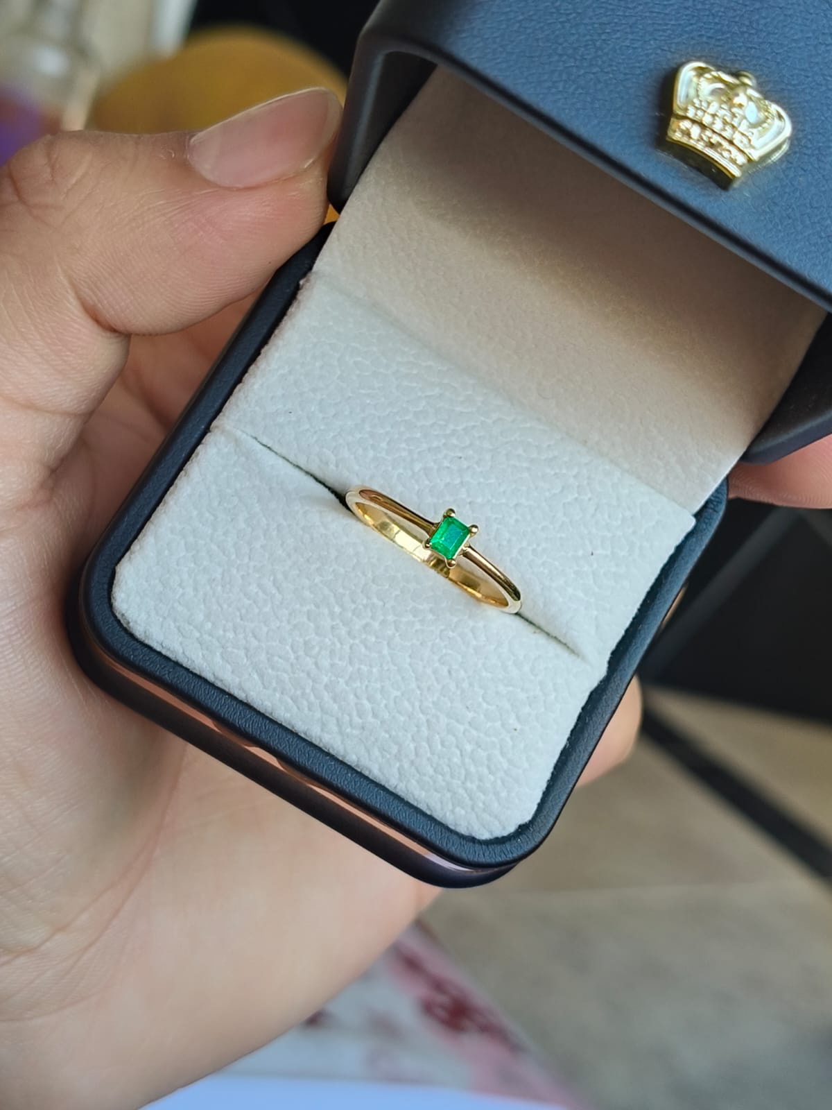 🌿Anillo Clásico Boyacá – Esmeralda Colombiana Oro 18k