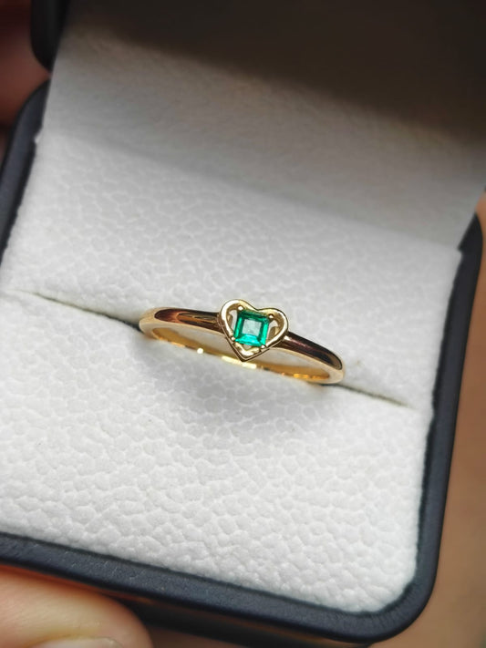 🌿Anillo de Esmeralda Colombiana Romántico en Oro 18k – Hecho a Mano en Colombia