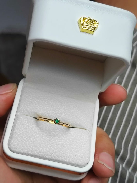 🌿Anillo Clásico de Esmeralda Colombiana en Oro 18K – Elegancia Atemporal