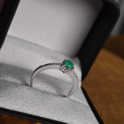 Anillo Viento Esmeralda en Plata 925 con Esmeralda Colombiana